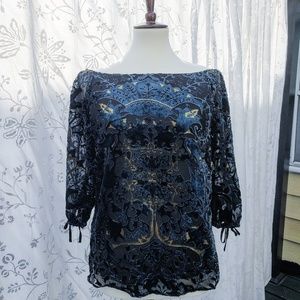 Dalia off the shoulder Boho Velvet Top